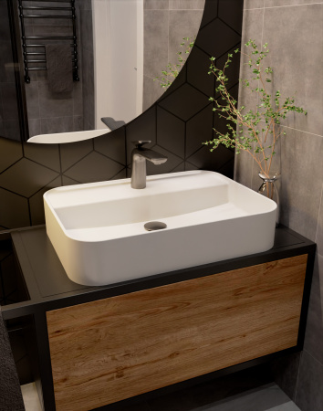 Смеситель для раковины AQUAme Como AQM6510GM вороненая сталь