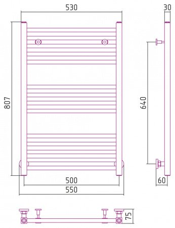 Полотенцесушитель водяной Сунержа Модус 80х50 хром
