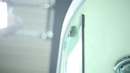 Душевая кабина Esbano LED ESKL90CR 90x90x210см, профиль белый, стекло рифленое