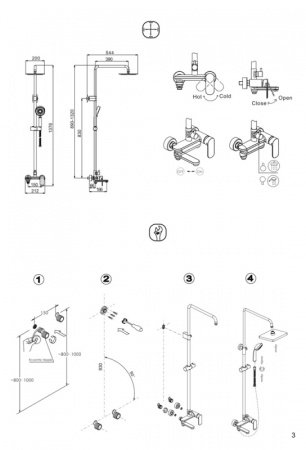 Душевая стойка Bravat Opal F6125183CP-A-RUS хром