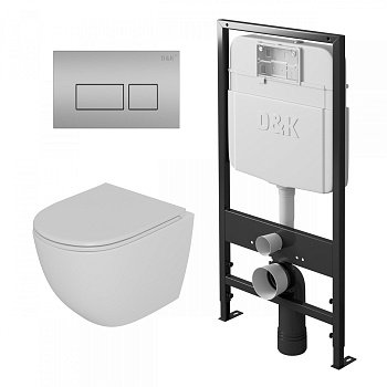 Комплект (инсталляция + унитаз + клавиша смыва) D&K Matrix DS1391603 белый