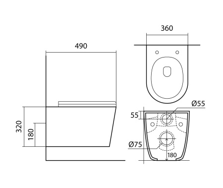 Унитаз подвесной Aquatek Вега Торнадо AQ1904T-00 смыв торнадо, с сиденьем Soft Close