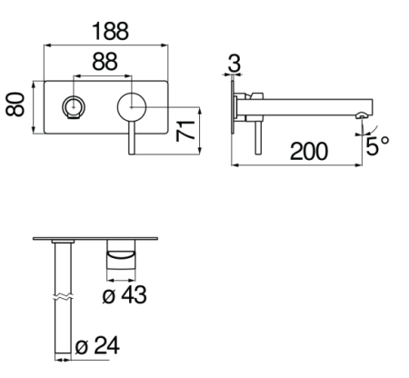 Смеситель для раковины Nobili Live LV00498/1BM черный матовый