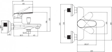Смеситель для ванны с душем Villeroy & Boch O.Novo Start TVT10550111061 хром
