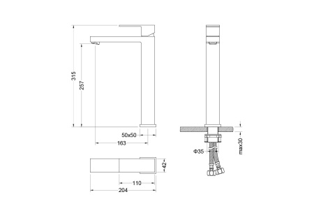 Смеситель для раковины Aquatek Либра AQ1604MB черный матовый