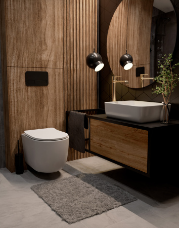 Смеситель для раковины AQUAme Asti AQM6414BG золото матовое