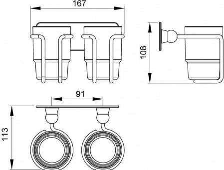 Стакан для зубных щеток Timo Nelson 160032/02 Антик