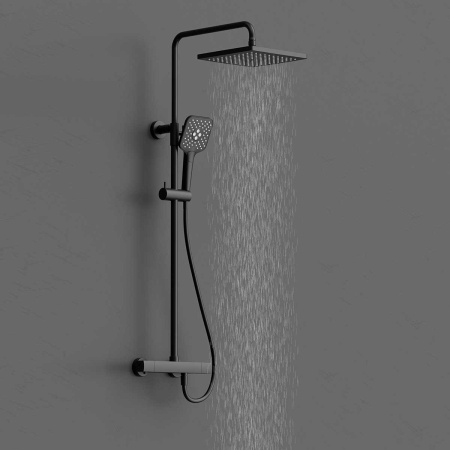 Душевая стойка с термостатом Vincea Next VSFS-1N0TMB черный матовый