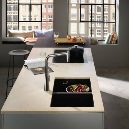 Смеситель для кухни Hansgrohe Metris M71 73801800 нержавеющая сталь