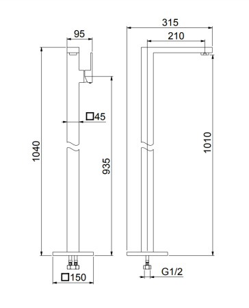 Смеситель для раковины Webert Pegaso PE832101015, хром