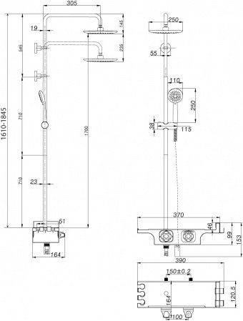 Душевая стойка Lemark Tropic LM7008C хром