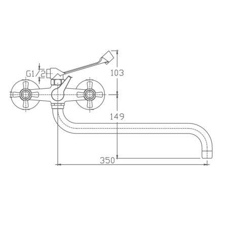 Смеситель для ванны Haiba HB2618, хром