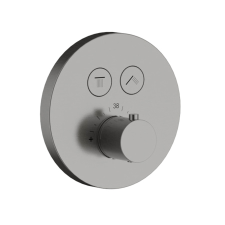 Встраиваемая душевая система с термостатом AQUAme AQM8403GM вороненая сталь