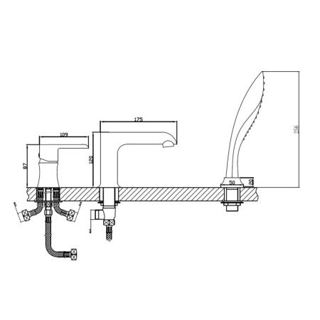 Смеситель на борт ванны Haiba HB80805-8, белый