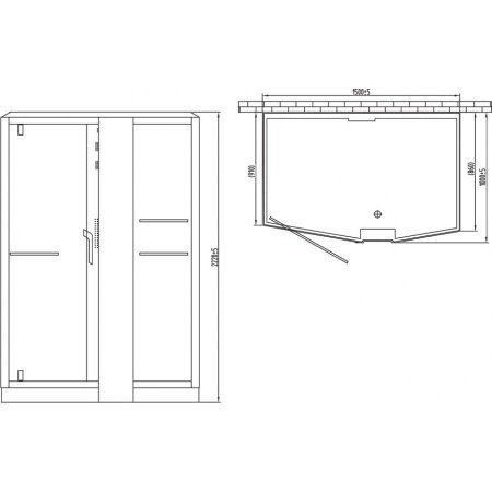 Душевая кабина Orans 89102LW 150x100x220 профиль белый, стекло прозрачное