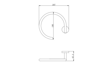 Полотенцедержатель кольцо Aquatek Вега AQ4012MB черный матовый