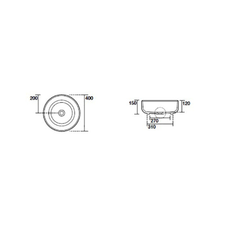 Раковина накладная 40см Kerasan Nolita 534459 серый матовый