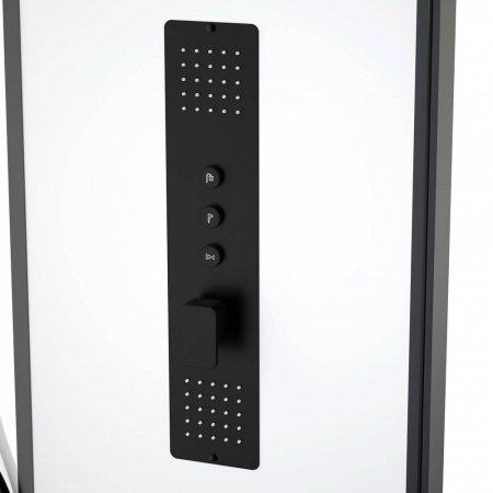 Душевая кабина Black&White G8028 115x90x215 профиль черный матовый, стекло прозрачное