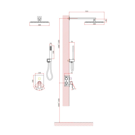 Душевая система встраиваемая D&K Bayern.Liszt DA1515708A04, белый