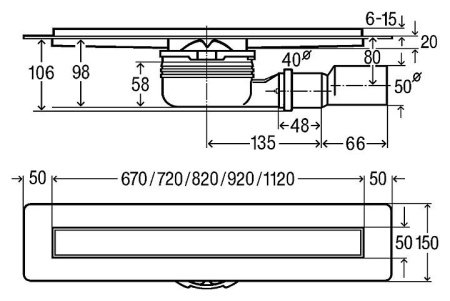 Душевой лоток Viega Advantix 753221 (900 мм)