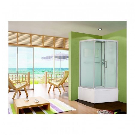 Душевая кабина Esbano ESKB108CKRBR 100x80x210см, профиль хром матовый, стекло рифленое