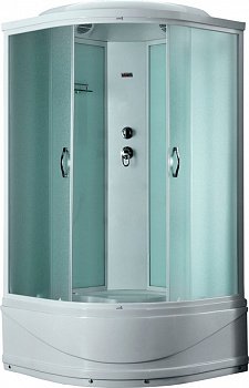 Душевая кабина Timo Eco TE-0700 P 100x100x215 профиль белый, стекло рифленое