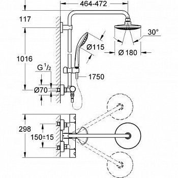 Душевая стойка Grohe Euphoria System 27296001 хром