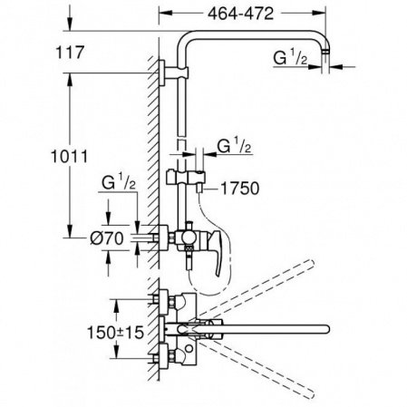 Душевая стойка Grohe Euphoria 26240000 хром