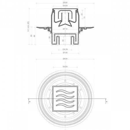 Душевой трап Pestan Confluo Standard 13000069 с решеткой
