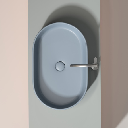 Раковина накладная 60см Ceramica Nova Element CN6048MHL серо-голубой матовый