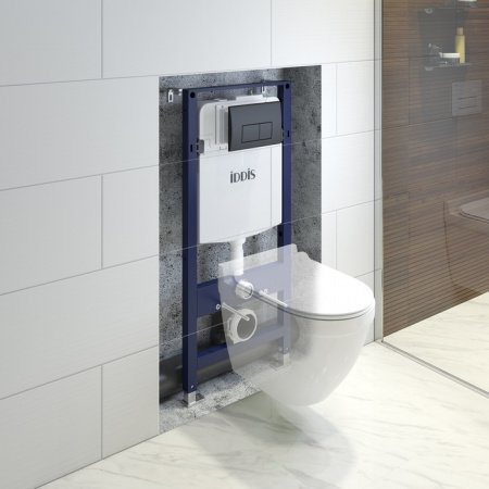 Готовое решение для подвесных унитазов Iddis Optima Home OPH00MBi32K клавиша черный матовый