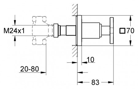 Вентиль запорный для душа Grohe Allure 19334000 хром