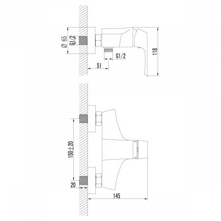 Смеситель для душа Lemark Unit LM4503C хром