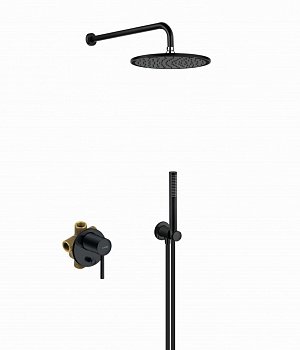 Встраиваемая душевая система со смесителем Kludi Bozz 386303976 черный матовый