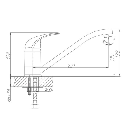 Смеситель для кухни Haiba HB4203, хром