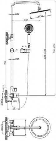 Душевая стойка BelBagno Ancona DOCM-CRM