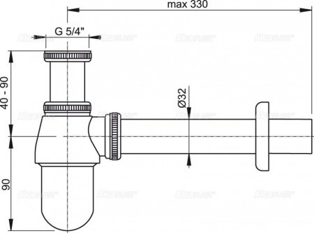 Сифон для раковины Alcaplast A431 хром