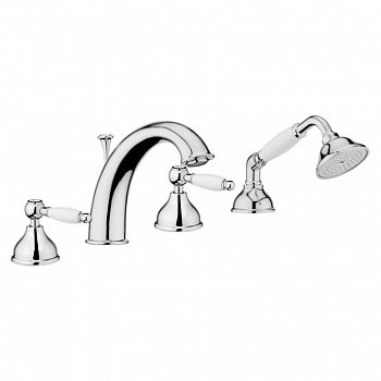 Смеситель на борт ванны Webert Dorian DO730101 Хром Белый