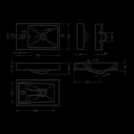 Раковина подвесная 40см Sanita Luxe Fest FST40SLWB01 белый
