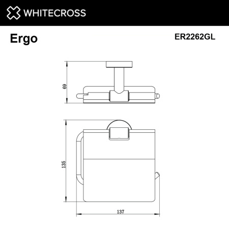Держатель туалетной бумаги WHITECROSS Ergo ER2262GL (золото)