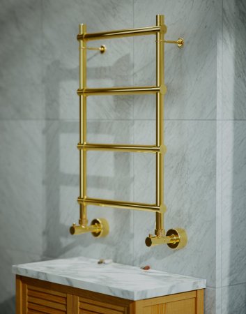 Полотенцесушитель водяной Margaroli Sole 442-4/S 4423704GON 720х435 золото