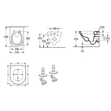 Комплект (инсталляция + унитаз + сиденье микролифт + панель смыва белая) Villeroy & Boch Architectura 4616D301