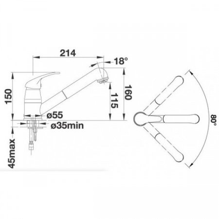 Смеситель для кухни Blanco Daras-S 524198 жемчужный