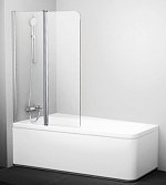 Шторка для ванны Ravak 10° 10CVS2 100x150 профиль полированный алюминий, стекло прозрачное, левая