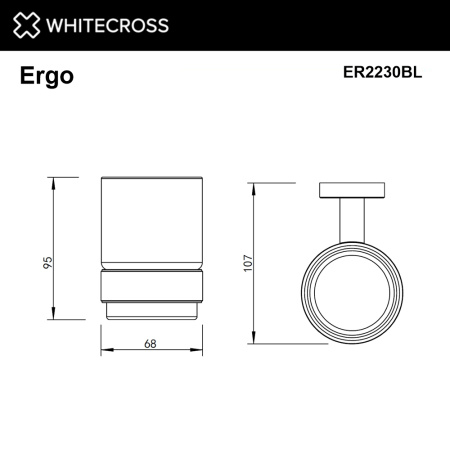 Стакан подвесной WHITECROSS Ergo ER2230BL (черный мат)