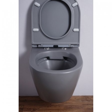 Унитаз подвесной Esbano AZALEA серый матовый, с сиденьем микролифт