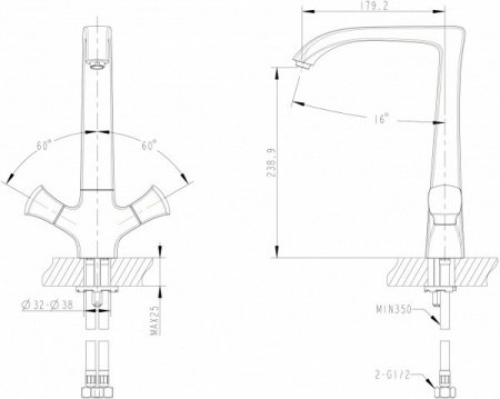 Смеситель для ванны с душем Bravat Whirlpool F678112C-01 хром