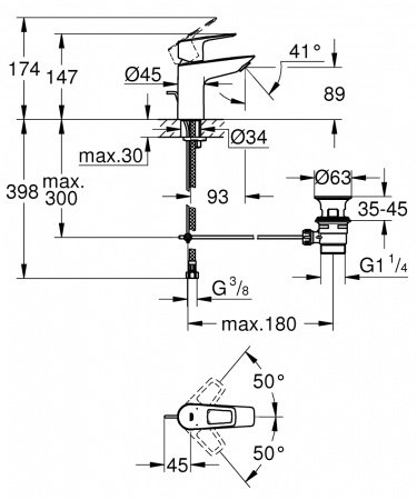 Смеситель для раковины Grohe BauLoop New 23335001 хром