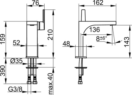 Смеситель для раковины Keuco Edition 11 51102050000 никель шлифованный