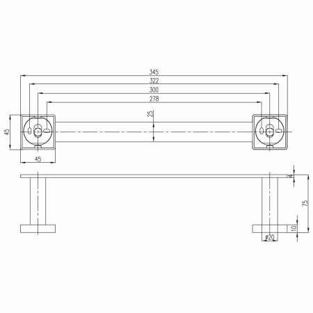 Полотенцедержатель Villeroy & Boch Elements-Striking TVA15200900061 хром